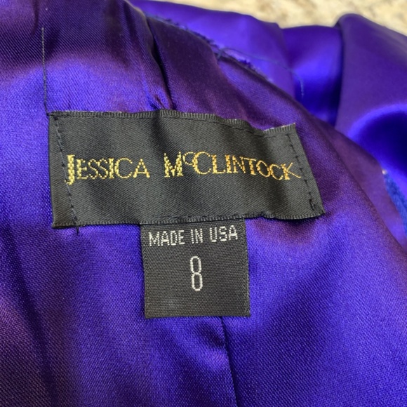 Vintage Jessica McClintock Corset Gown Size 8 Purple Velvet Taffeta Prom Goth - Picture 2 of 16